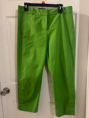 Talbots Curvy sz 10 Bright Green Capri Pants